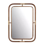Metal and Rattan Mirror Brown