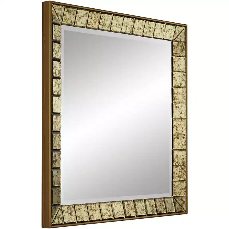 31 1/2 x 31 1/2 Square Antique Gold Wall Mirror