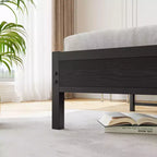 Solid and Stable Queen Size Bed Frame, Storage Headboard with Charging Station, Noise Free, No Box Spring, Easy Assembly