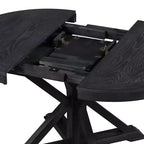 Retro Style Dining Table with Extendable Table and 4 Upholstered Chairs