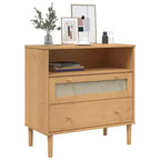 Dresser Rattan Look Brown 31.5x15.7x31.5 Solid Wood Pine