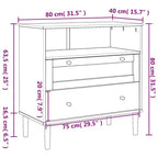 Dresser Rattan Look Brown 31.5x15.7x31.5 Solid Wood Pine