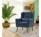 Chenille Accent Chair, Modern Lounge Armchair with Throw Pillow, Ergonomic Back, Tapered Wood Legs, Reading Chair for Living Room, Bedroom