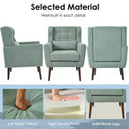 Chenille Accent Chair, Modern Lounge Armchair with Throw Pillow, Ergonomic Back, Tapered Wood Legs, Reading Chair for Living Room, Bedroom