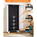72 H Metal Storage Cabinet with Wheels, Garage Storage Cabinet with Adjustable Shelves and 2 Doors for Garage Home Office Utility Room