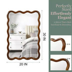 20 x 30 Rectangular Decorative Wall Mirror with Solid Wood Frame, Accent Vanity Mirror for Bathroom or Entryway