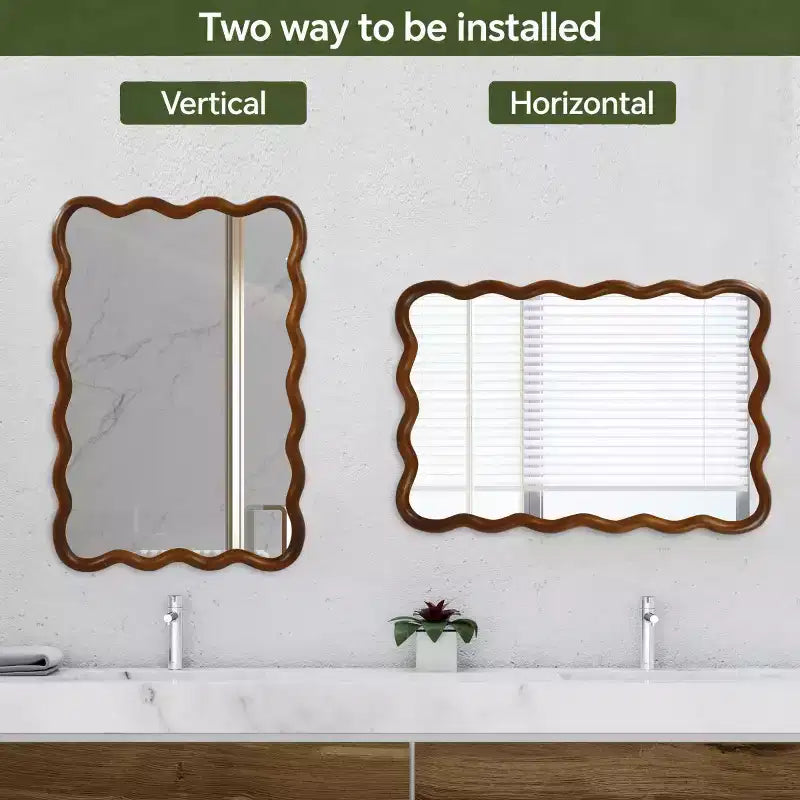 20 x 30 Rectangular Decorative Wall Mirror with Solid Wood Frame, Accent Vanity Mirror for Bathroom or Entryway