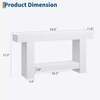 63 Farmhouse Console Table with 2-Tier Storage, Long Entryway & Sofa Table for Living Room and Hallway
