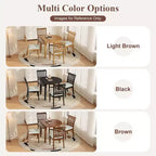 Dining Chairs with Curved Wood Backrest and Gray Fabric Seat