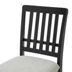 Dining Chairs with Curved Wood Backrest and Gray Fabric Seat
