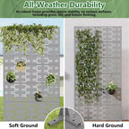 Brick 01 Gray Galvanized Steel Room Divider, 72x35x16, 6-Piece Durable Indoor Outdoor Screen