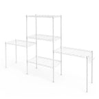 59'' White 5 Tier Storage Rack Adjustable Tier Spacing Height