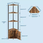 5-Tier Tall Corner Shelf - 58 Corner Display Cabinet with Solid Wood Shelves - Heavy Duty Standing Shelf Organizer for Living Room, Bedroom,Kitchen