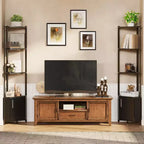 Corner Shelf, Adjustable Brightness, Modern Metal Frame & Wood Display Rack, Space-Saving Organizer for Living Room, Bedroom, Kitchen