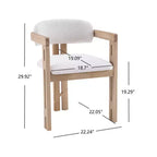 Mid-Century Modern Rubberwood Upholstered Dining Chairs