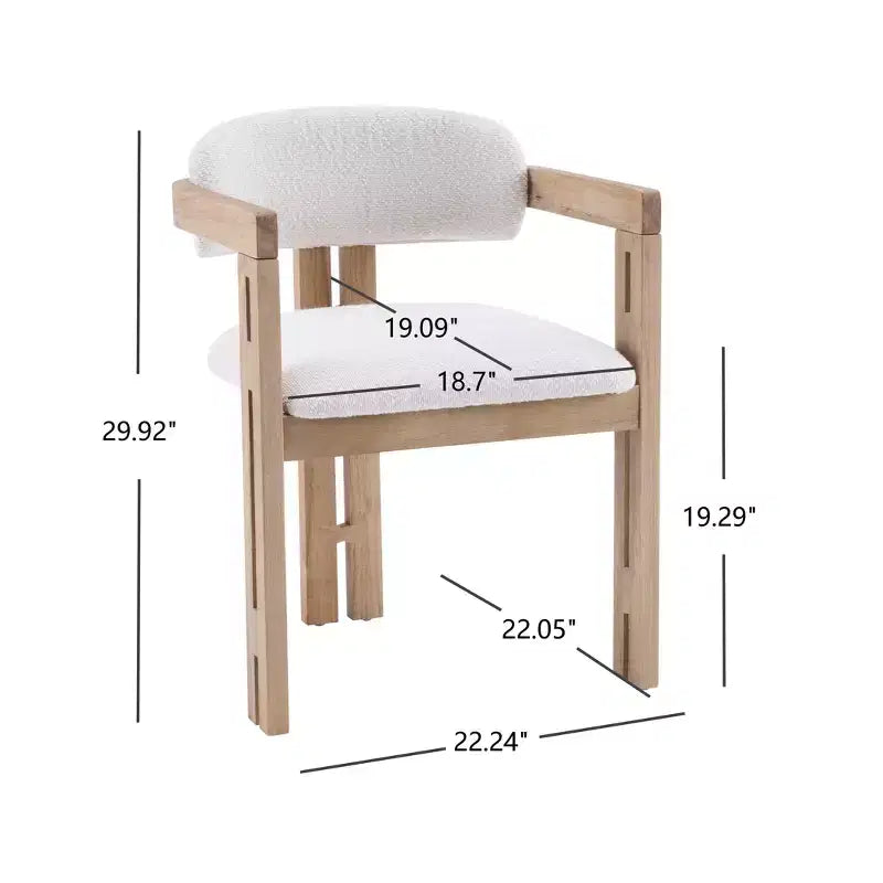 Mid-Century Modern Rubberwood Upholstered Dining Chairs