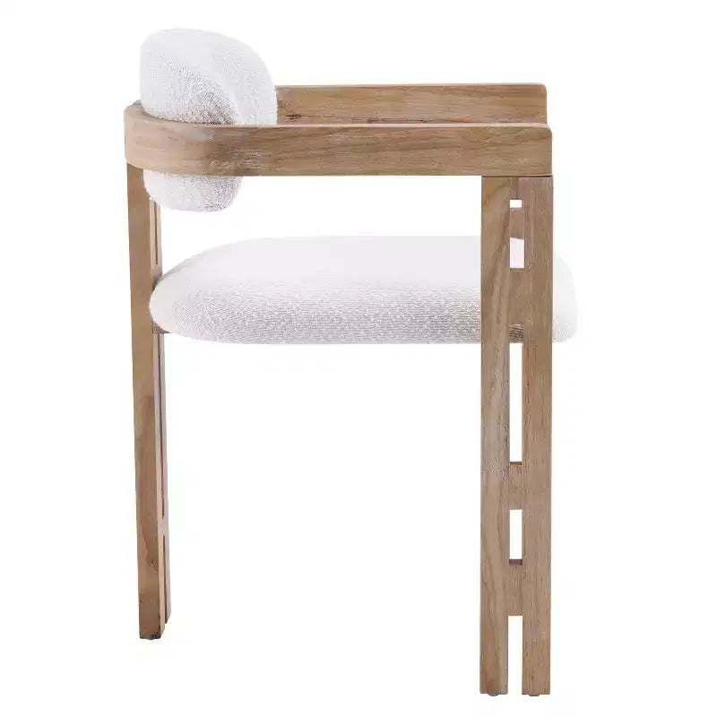 Mid-Century Modern Rubberwood Upholstered Dining Chairs