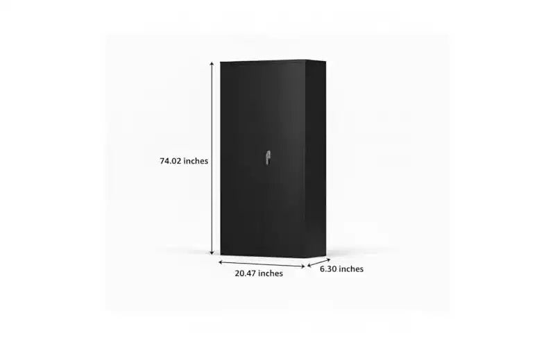 72 Heavy Duty Steel Wardrobe Cabinet with Lock - Metal Garage Storage Cabinet, Adjustable Shelves, Hanging Rod, Secure Closet Organizer