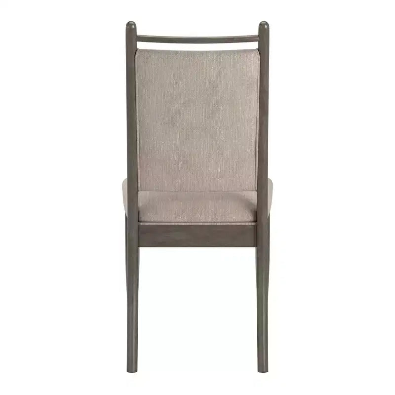 Wood Finish Beige Fabric Dining Chair