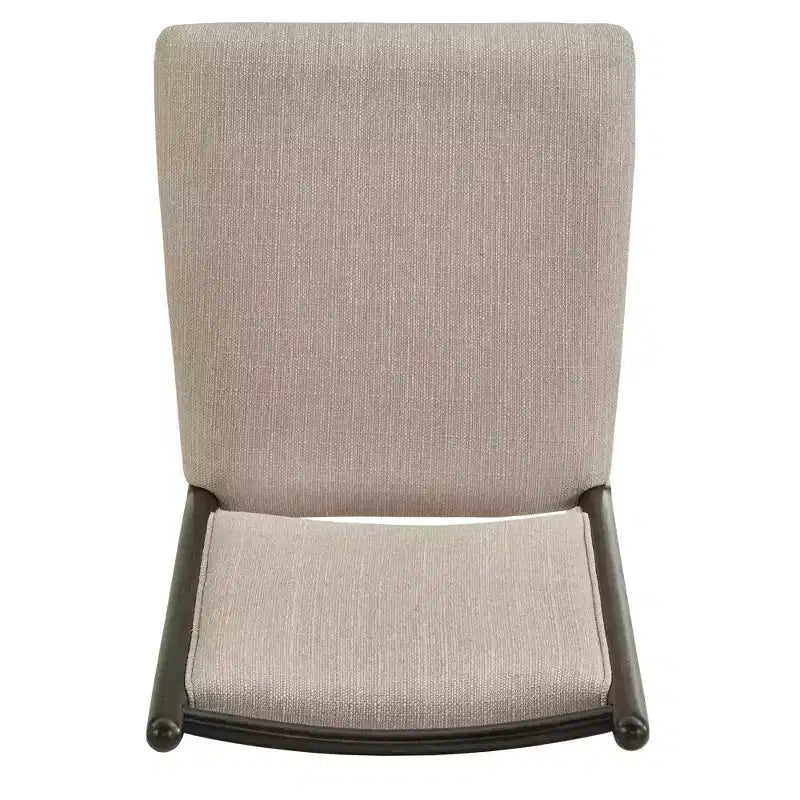 Wood Finish Beige Fabric Dining Chair