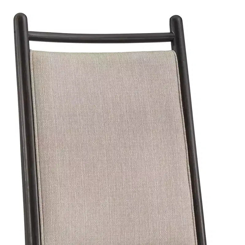 Wood Finish Beige Fabric Dining Chair