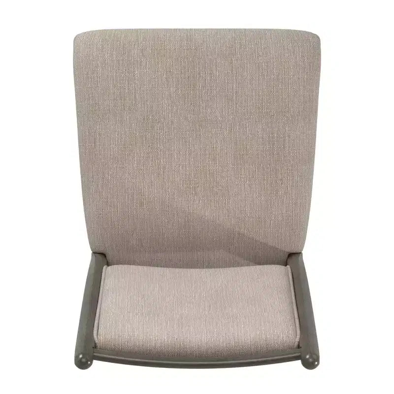Wood Finish Beige Fabric Dining Chair