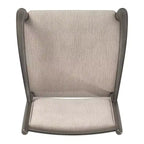 Wood Finish Beige Fabric Arm Chair
