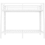 Bunk Bed with Ladder and Safety Guardrail, Metal Bunk Bed Frame for Teens and Adults, No Box Spring Needed