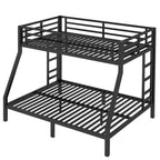 Bunk Bed with Ladder and Safety Guardrail, Metal Bunk Bed Frame for Teens and Adults, No Box Spring Needed