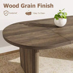 Oval Dining Table for 6-8 People, Long Large Kitchen Table with Thick Sturdy Wooden Base, Farmhouse Dining Room Table (63 Long)