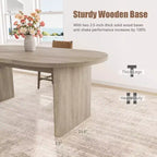 Oval Dining Table for 6-8 People, Long Large Kitchen Table with Thick Sturdy Wooden Base, Farmhouse Dining Room Table (63 Long)