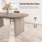 Oval Dining Table for 6-8 People, Long Large Kitchen Table with Thick Sturdy Wooden Base, Farmhouse Dining Room Table (63 Long)