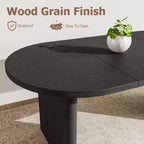 Oval Dining Table for 6-8 People, Long Large Kitchen Table with Thick Sturdy Wooden Base, Farmhouse Dining Room Table (63 Long)