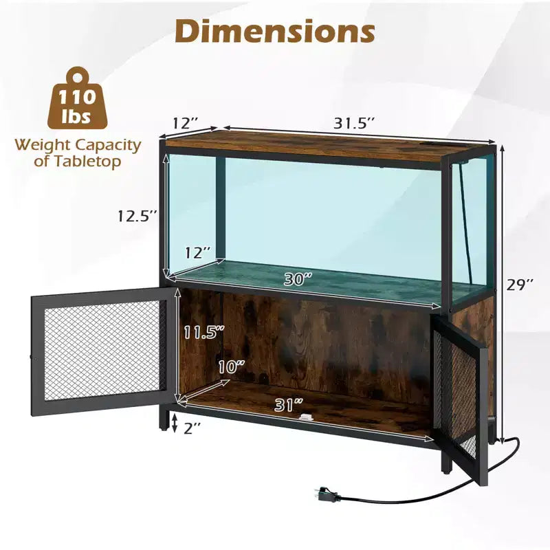 Coffee Bar Cabinet with LED Lights, Industrial Buffet Sideboard with Charging Station