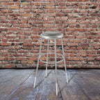 32"-39" Height Adjustment Stool Gray: Vinyl Upholstery, Steel Frame, Armless Design