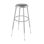 32"-39" Height Adjustment Stool Gray: Vinyl Upholstery, Steel Frame, Armless Design