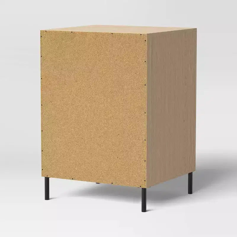 Metal and Wood Record Player Stand Natural