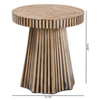 Devika Two Tone Bamboo End Table Dark Brown/Natural Brown