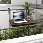 Folding Hanging Table Outdoor Railing Table with 3-Level Adjustable Height