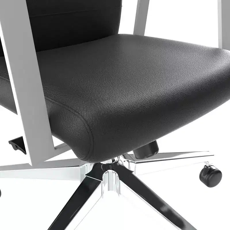 Aleen Modern Leather Office Chair - Swivel & Tilt Ergonomic Desk Chair with Iron Frame - Home Office