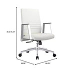 Aleen Modern Leather Office Chair - Swivel & Tilt Ergonomic Desk Chair with Iron Frame - Home Office