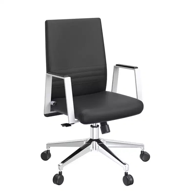 Aleen Modern Leather Office Chair - Swivel & Tilt Ergonomic Desk Chair with Iron Frame - Home Office