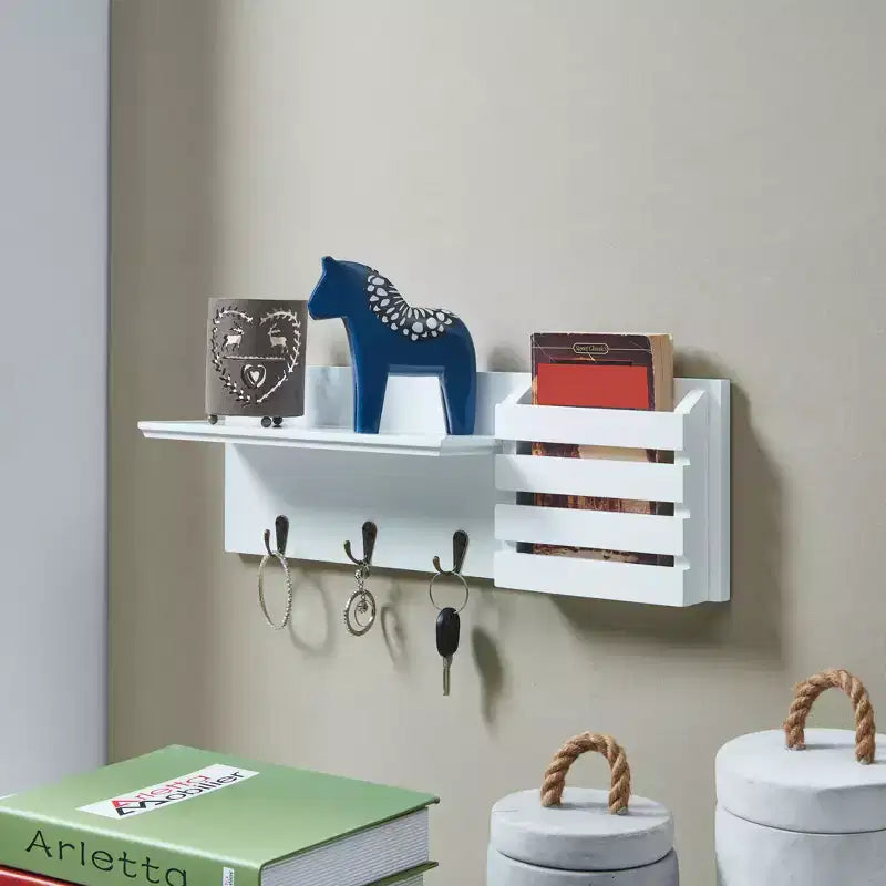 18 Utility Shelf with Pocket and Hanging Hooks