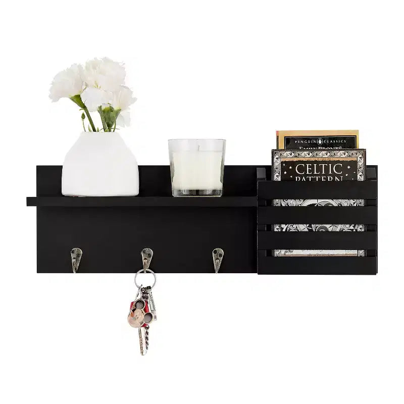 18 Utility Shelf with Pocket and Hanging Hooks