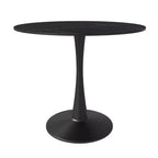 Bristol 31 Round Dining Table Sintered Stone Top, Black Steel Pedestal Base, Accent Café Table for Kitchen & Small Spaces