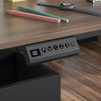 Height-Adjustable Computer Desk Office Desk Standing Desk: L-Shaped Spacious Desktop, Storage Cabinets