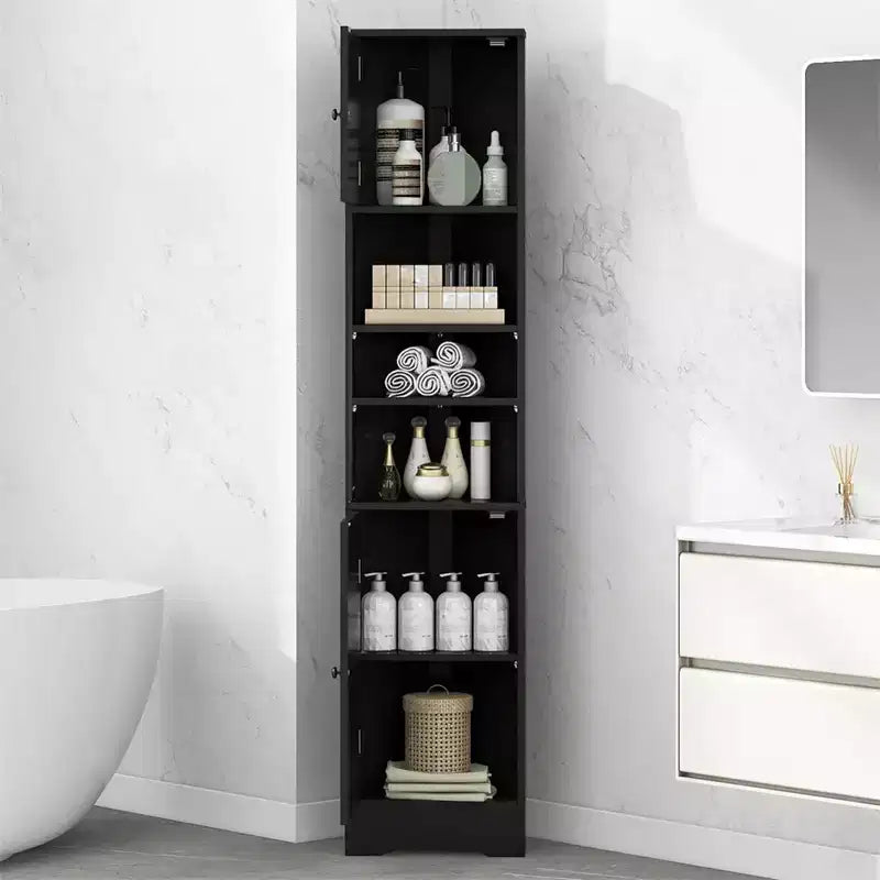 67 Tall Bathroom Corner Cabinet, Freestanding Floor Cabinet With Adjustable Shelves, Narrow Cabinet Organizer for Bathroom Kitchen Living Room