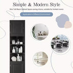 67 Tall Bathroom Corner Cabinet, Freestanding Floor Cabinet With Adjustable Shelves, Narrow Cabinet Organizer for Bathroom Kitchen Living Room